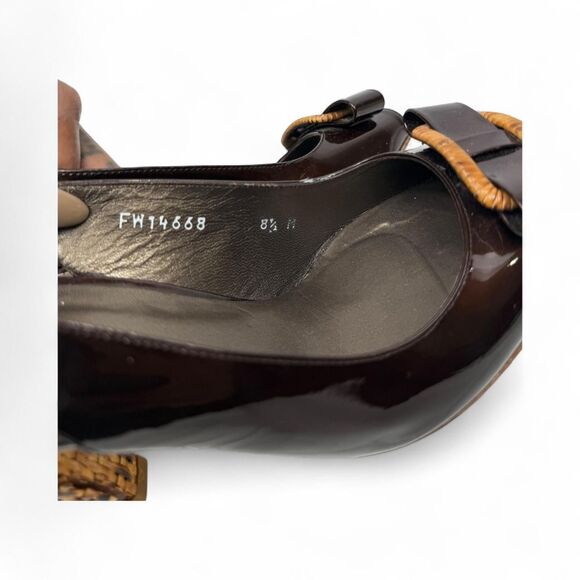 brown bow slingbacks heels 85 - Picture 4 of 4